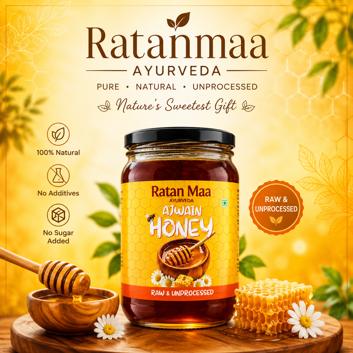 Raw & Unprocessed Ajwain Honey